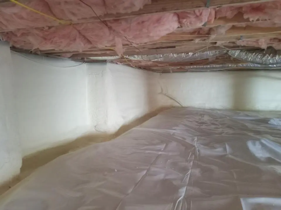 Crawl space encapsulation with closed-cell spray foam for Flat Roof Repair in Pomona